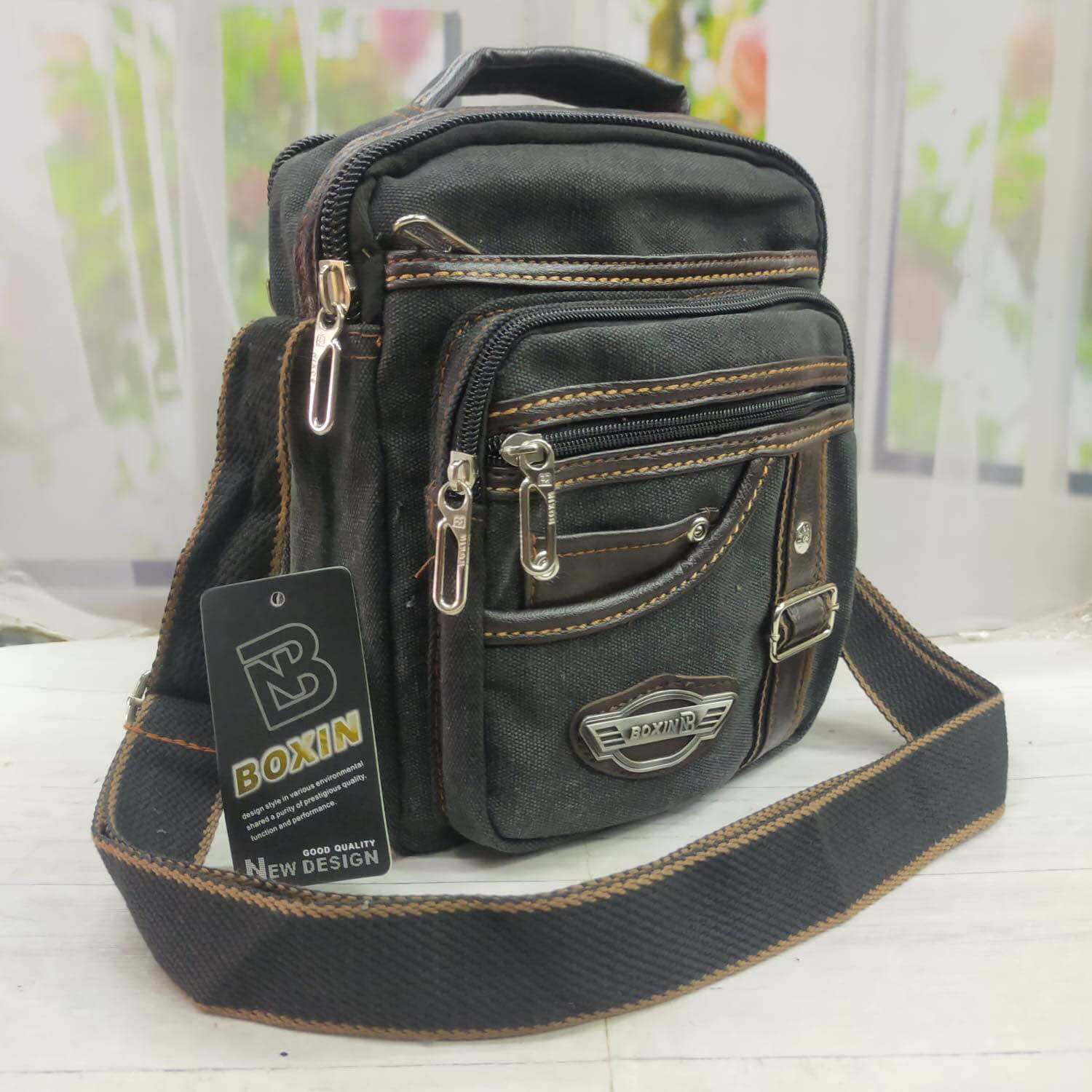 Premium Thick Canvas Men's Imported Sling Bag Boxin Premium Canvas Bag