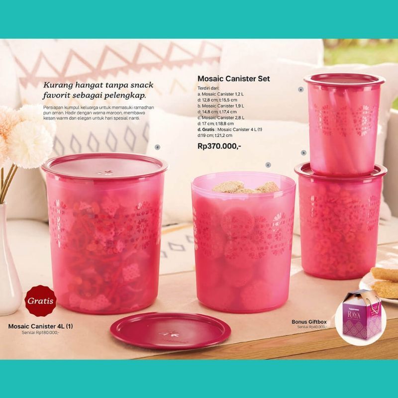 Mosaic Canister set Tupperware Lazada Indonesia