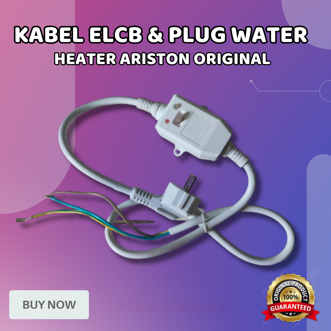 Kabel Elcb Cable Plug Water Heater Wasser Ariston Original Pengaman Arus Pemutus Arus Otomatis