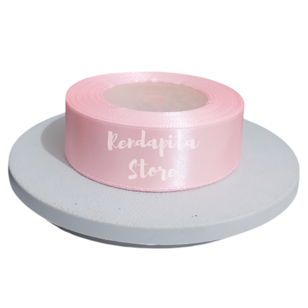 Pita Satin Warna Baby Pink 25cm Per Rol/Satin Ribbon/Pita Kado Buket Bunga Hampers/Pita Krajinan Dan Dekorasi/pita satin rol murah hampers lebaran
