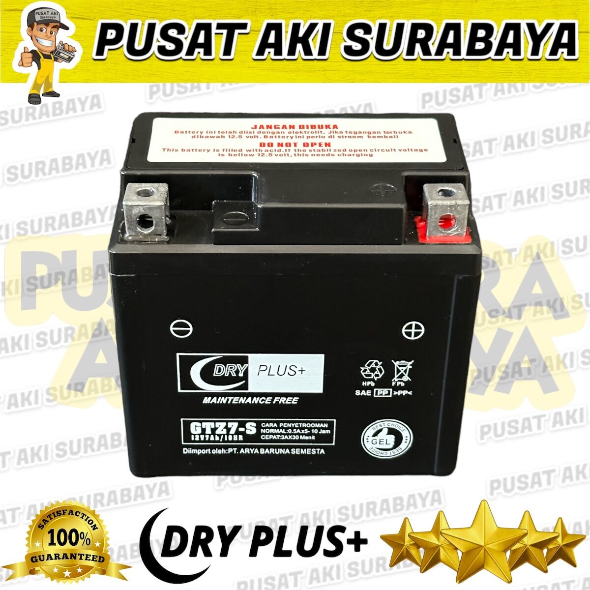 ORIGINAL AKI DRYPLUS GTZ7S 12 VOLT 7 AMPER UNTUK MOTOR ALL NEW