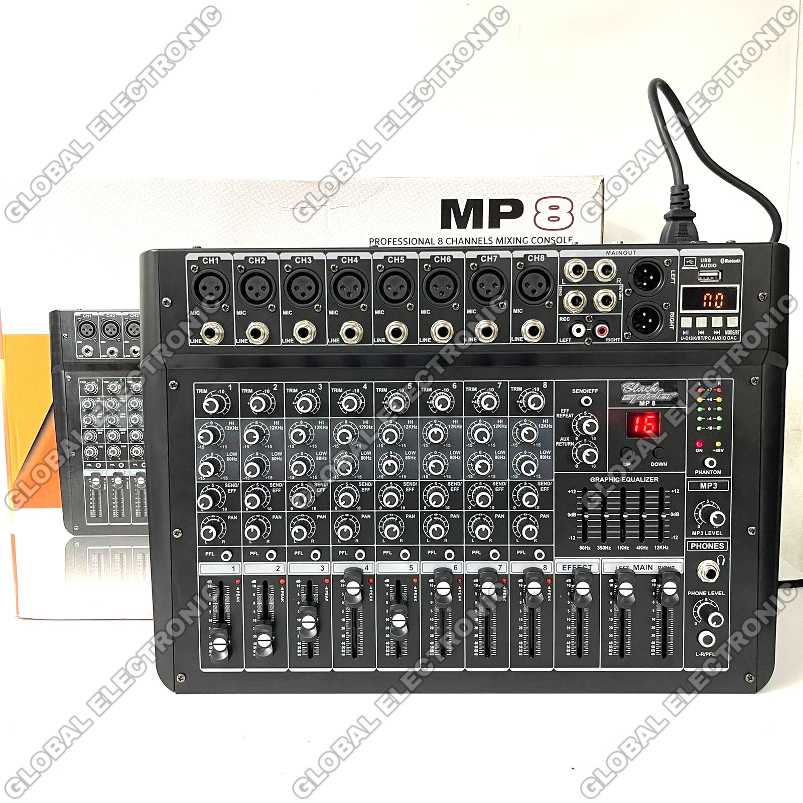 POWER MIXER BLACK SPIDER MP8 Original 8 Channel Mixer MP 8 / Mp8