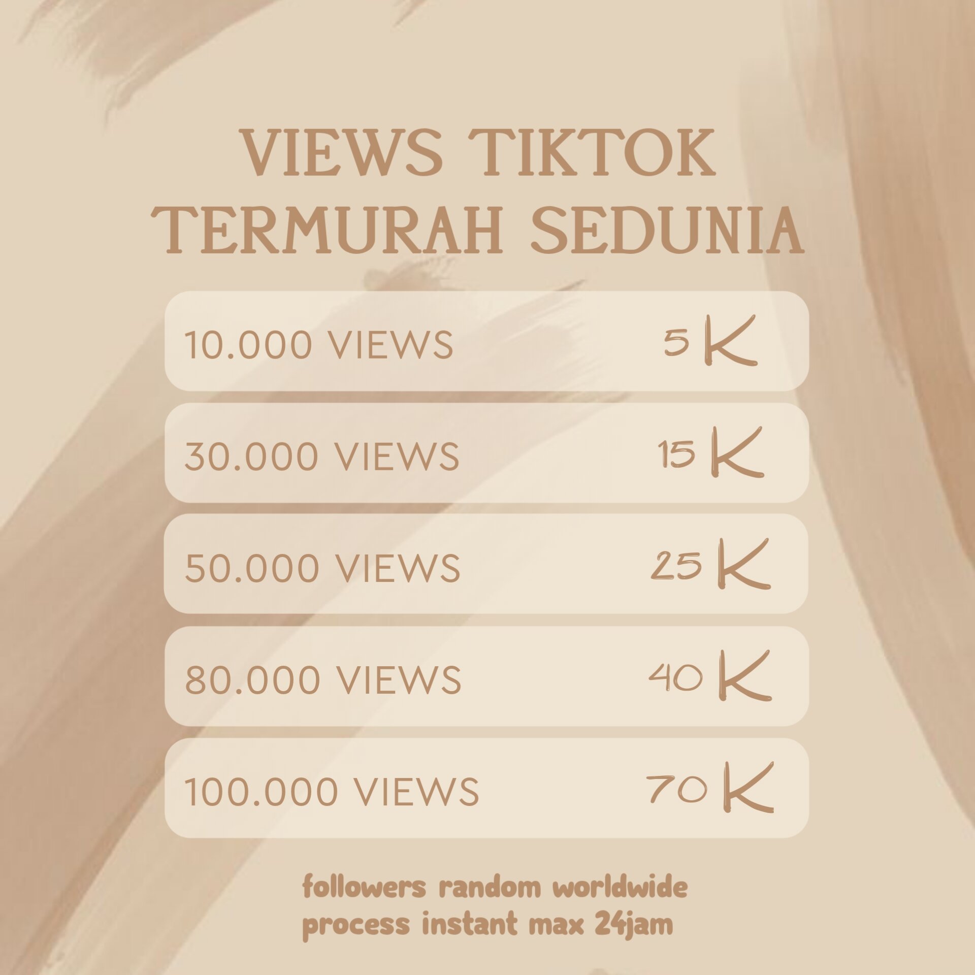 PROMO TERBARU!!! VIEWS TIKTOK TERMURAH SEDUNIA FAST PROSES Harga 5,000 rupiah*Gratis Ongkir