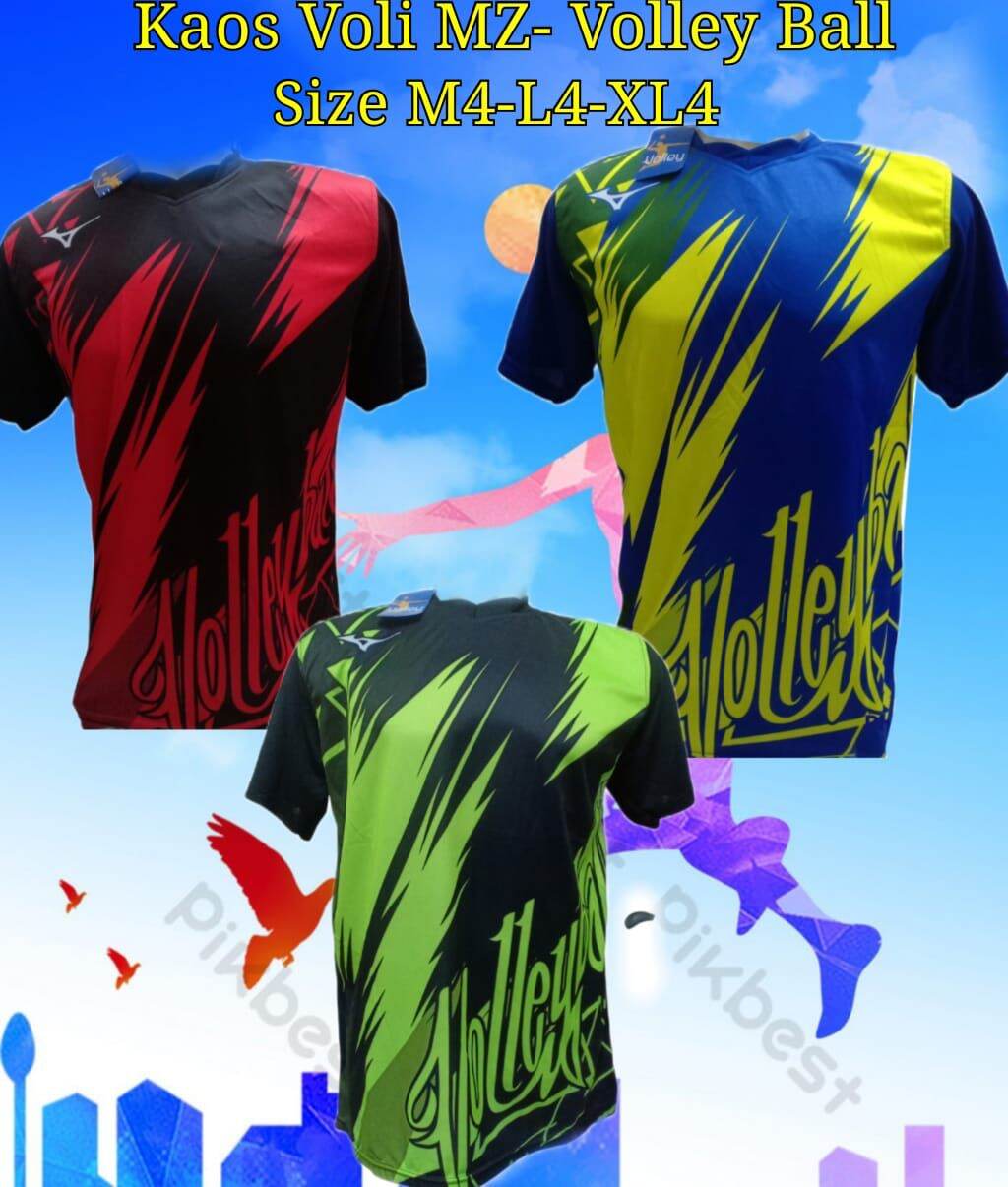 Bola Voli Putra Desain Kaos Volley Mizuno Baju Volly Pria Motif