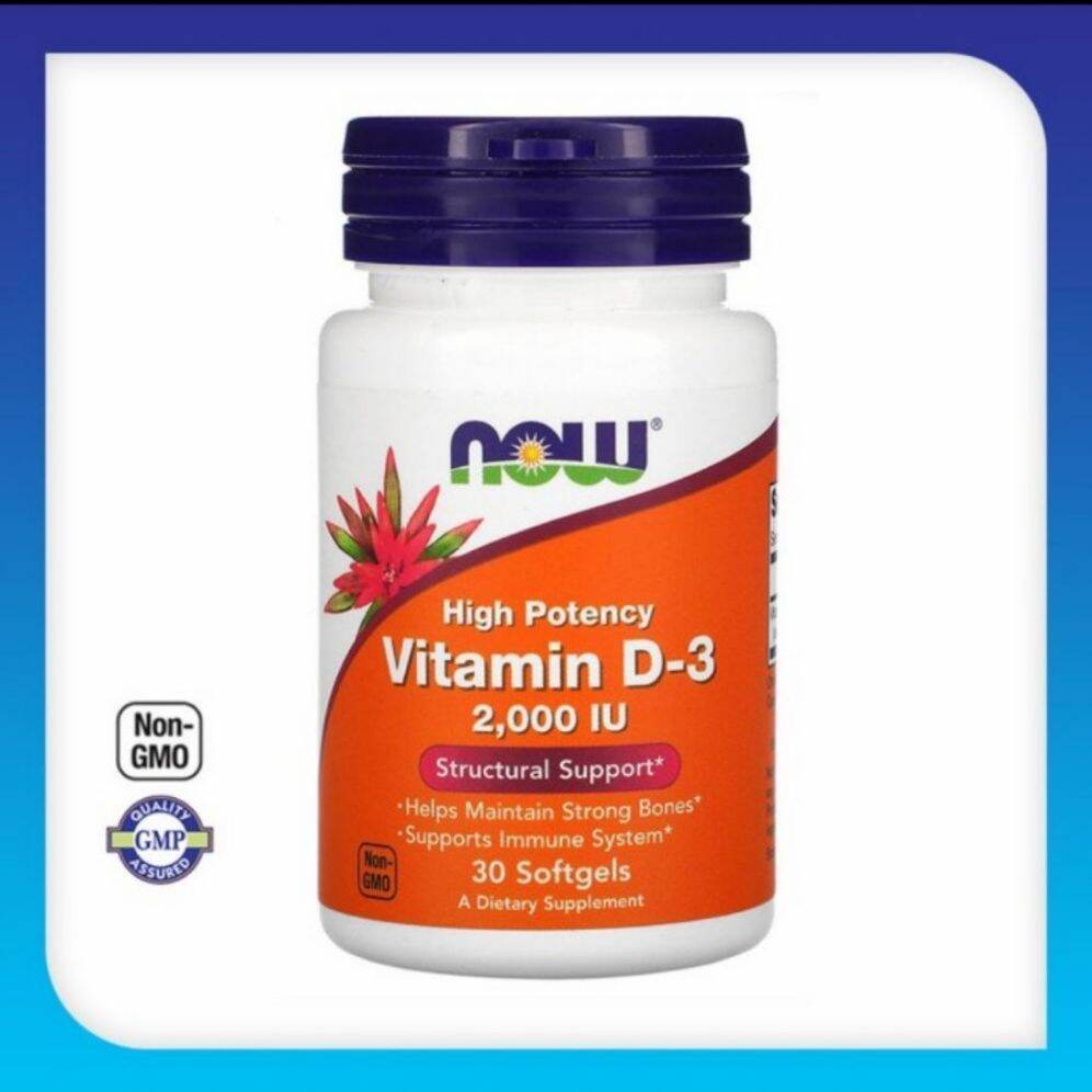 Vitamin D3 D3 2000 iu Now 30 Softgels Lazada Indonesia