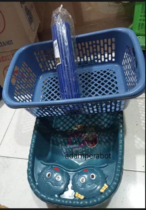 SATU PAKET BAK MANDI BAYI BERBENTUK DOMBA + KERANJANG BAYI + JEMURAN BULAT