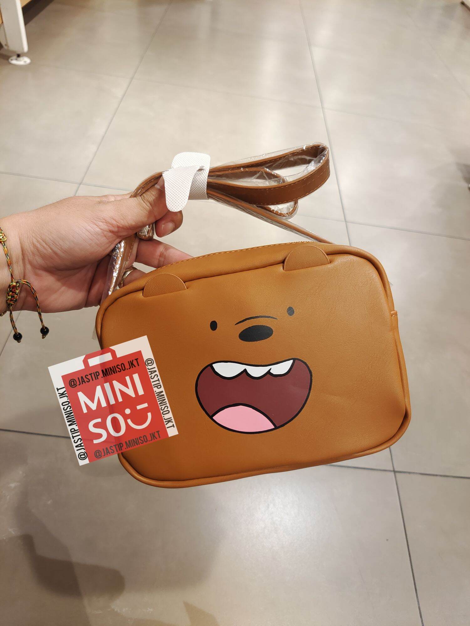 MINISO 🆕 Tas Slempang Bahu We Bare Bears PanPan