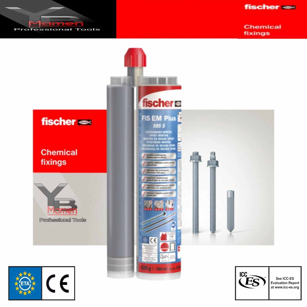 Fischer em plus 585s / Chemical anchor epoxy / Lem Beton Lazada Indonesia