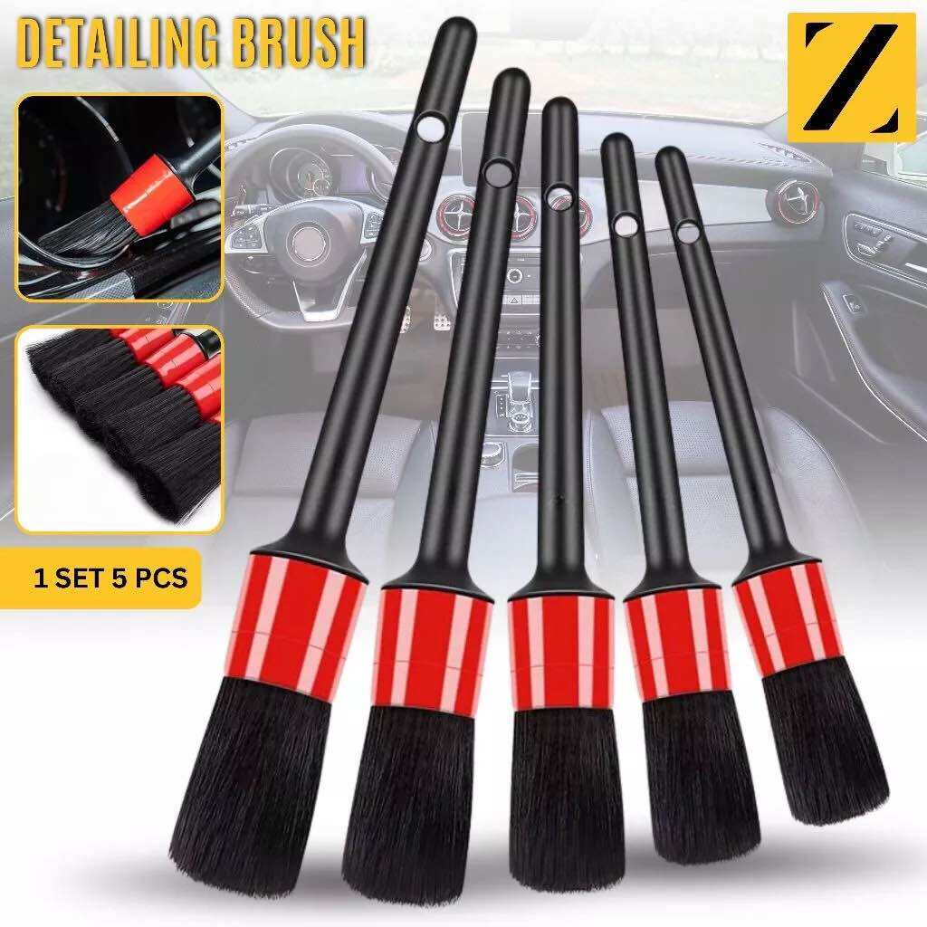 Auto Detailing Brush 1 Set Contains 5 Soft Red Car Motorcycle Salon Brushes Brush 5 Pcs Detailing Brush Set 5 in 1 Car and Motorcycle Cleaner Harga 12,000 rupiah*Gratis Ongkir