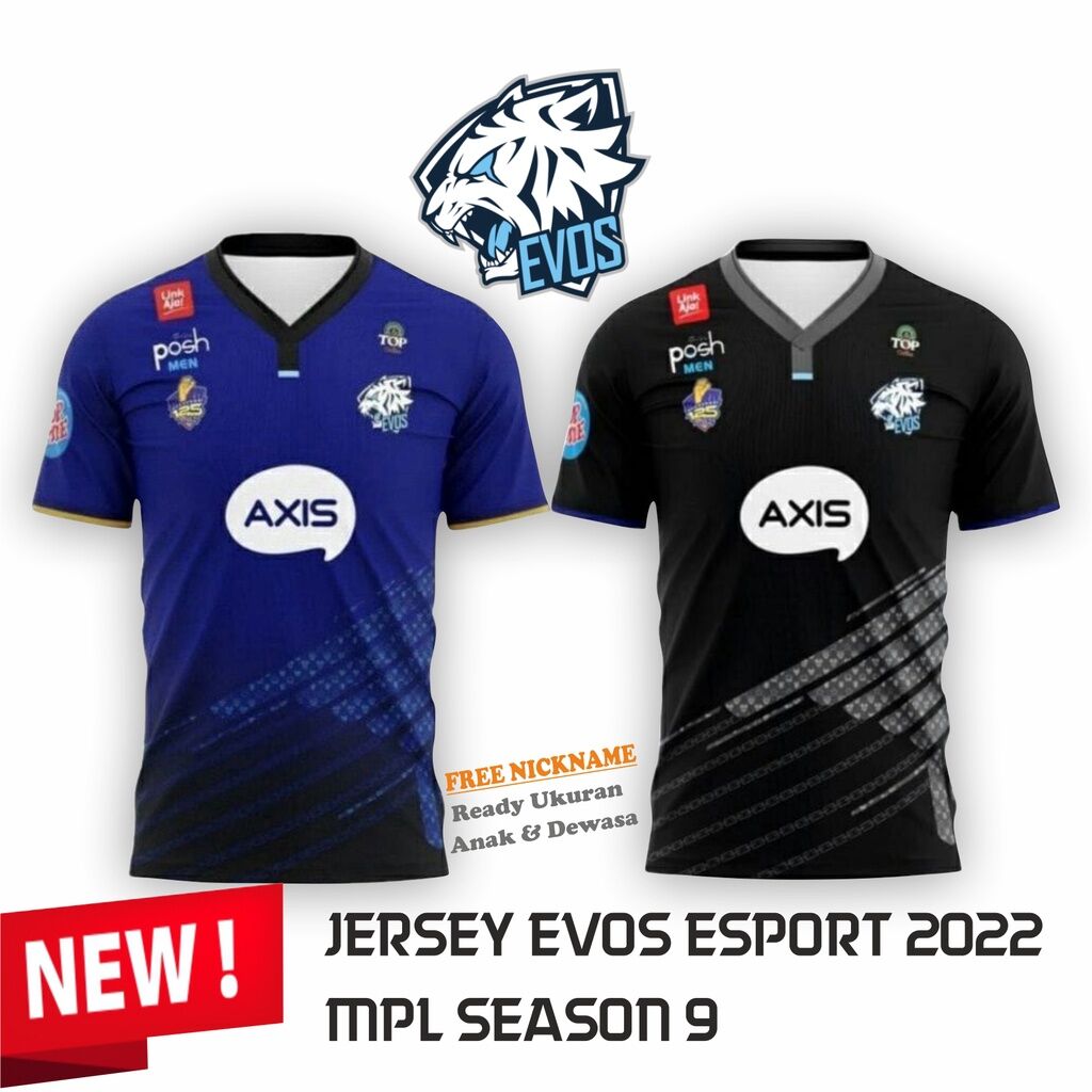JERSEY EVOS LEGEND MPL SEASON 9 MOBILE LEGEND 2022 FREE CUSTONE NAMA