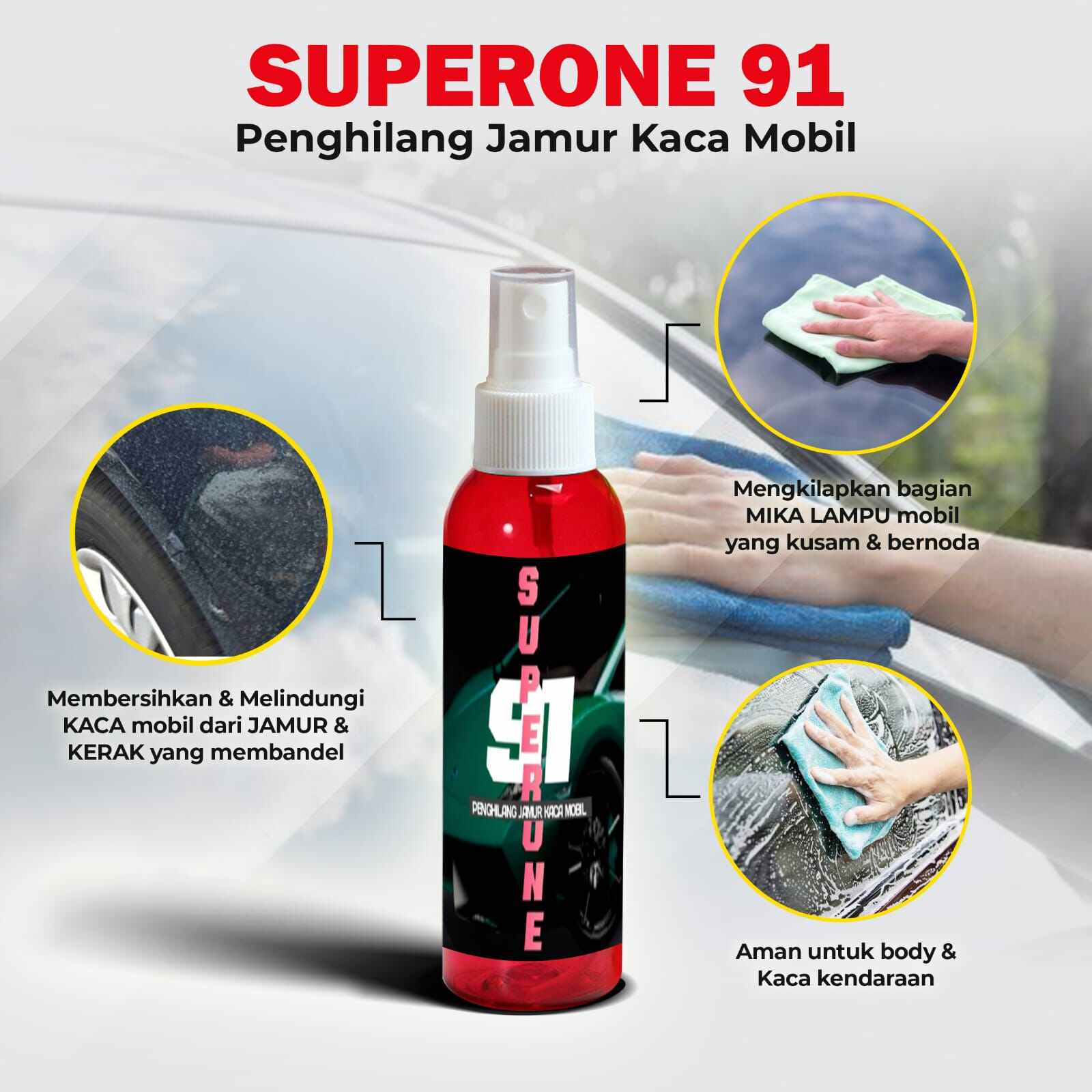 PENGHILANG JAMUR KACA MOBIL 100 ML PEMBERSIH KERAK BODY MOBIL | Lazada ...