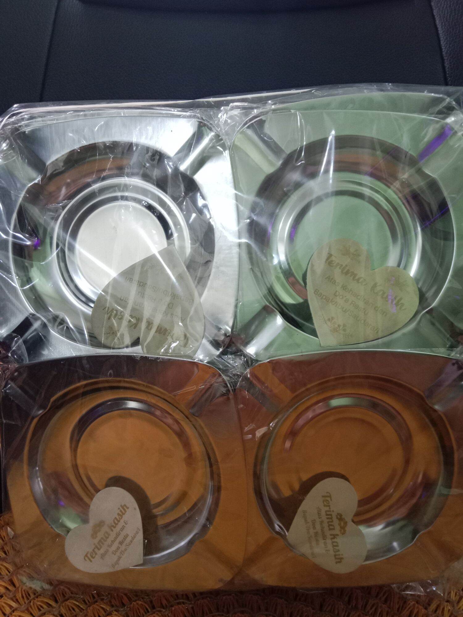 Souvenir Stainless Steel Cigarette Ashtray Plastic Packaging Contains 50 Pcs/Cheap Anti Rust Cigarette Ash Bowl/Aluminum Ashtray for Puntung Harga 68,500 rupiah*Gratis Ongkir