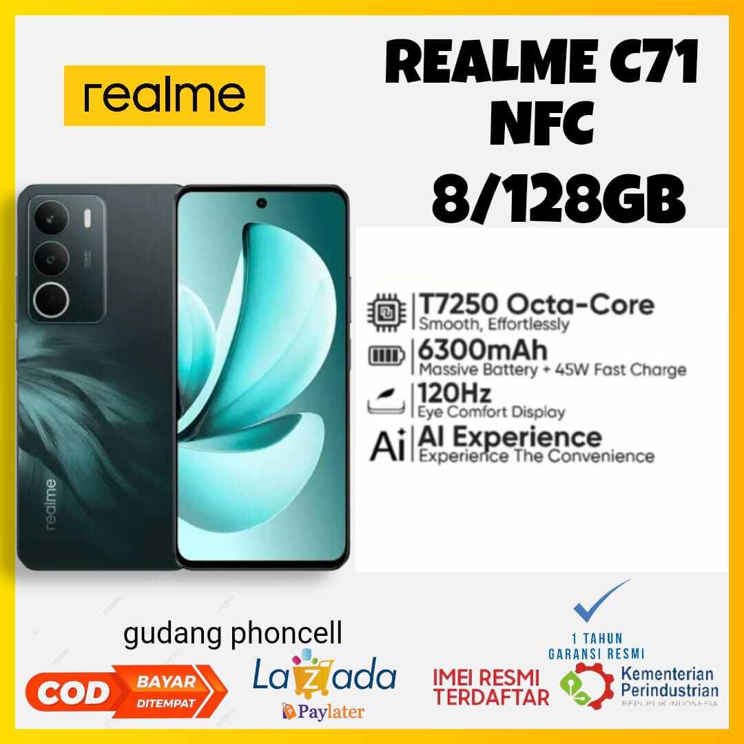 Realme C71 Nfc 16+128 Gb (8+8Gb) Unisog T7250 6300 Mah Battery Replacement for Type C65 (Gaming Processor) 50 Mp Camera Official Realme Warranty 1 Year Giá 1,195,000 Đồng*Miễn phí vận chuyển