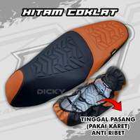 Pasang Sendiri Cover Jok Motor (PAKAI KARET) Anti Ribet MOTIF WEBBING Tinggal Pasang Motor Beat Vario Scoopy Nmax PCX Lexi Adv Genio Fino Stylo