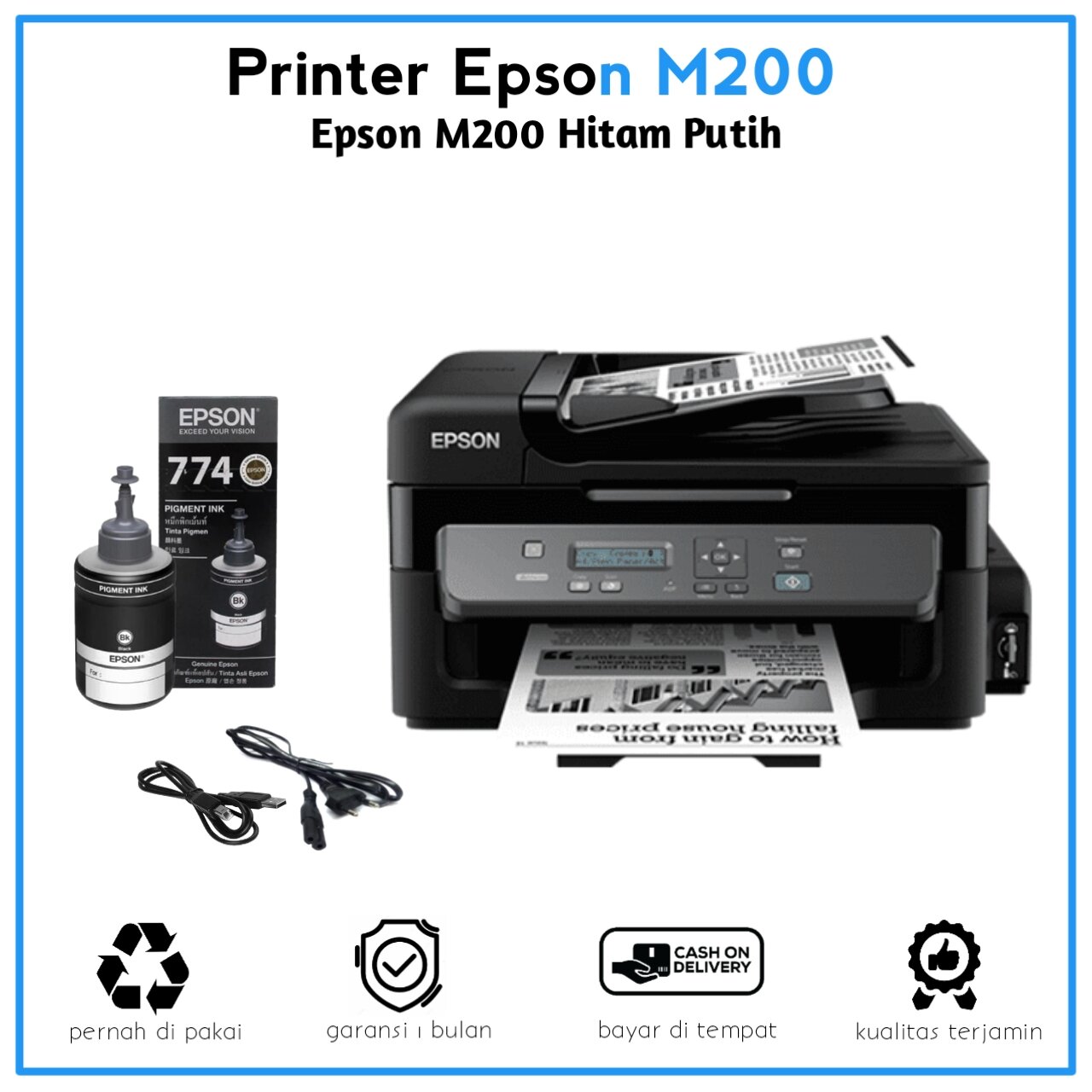 Printer Epson M200 Print,Scan,Copy (Printer Hitam Putih) Lazada Indonesia