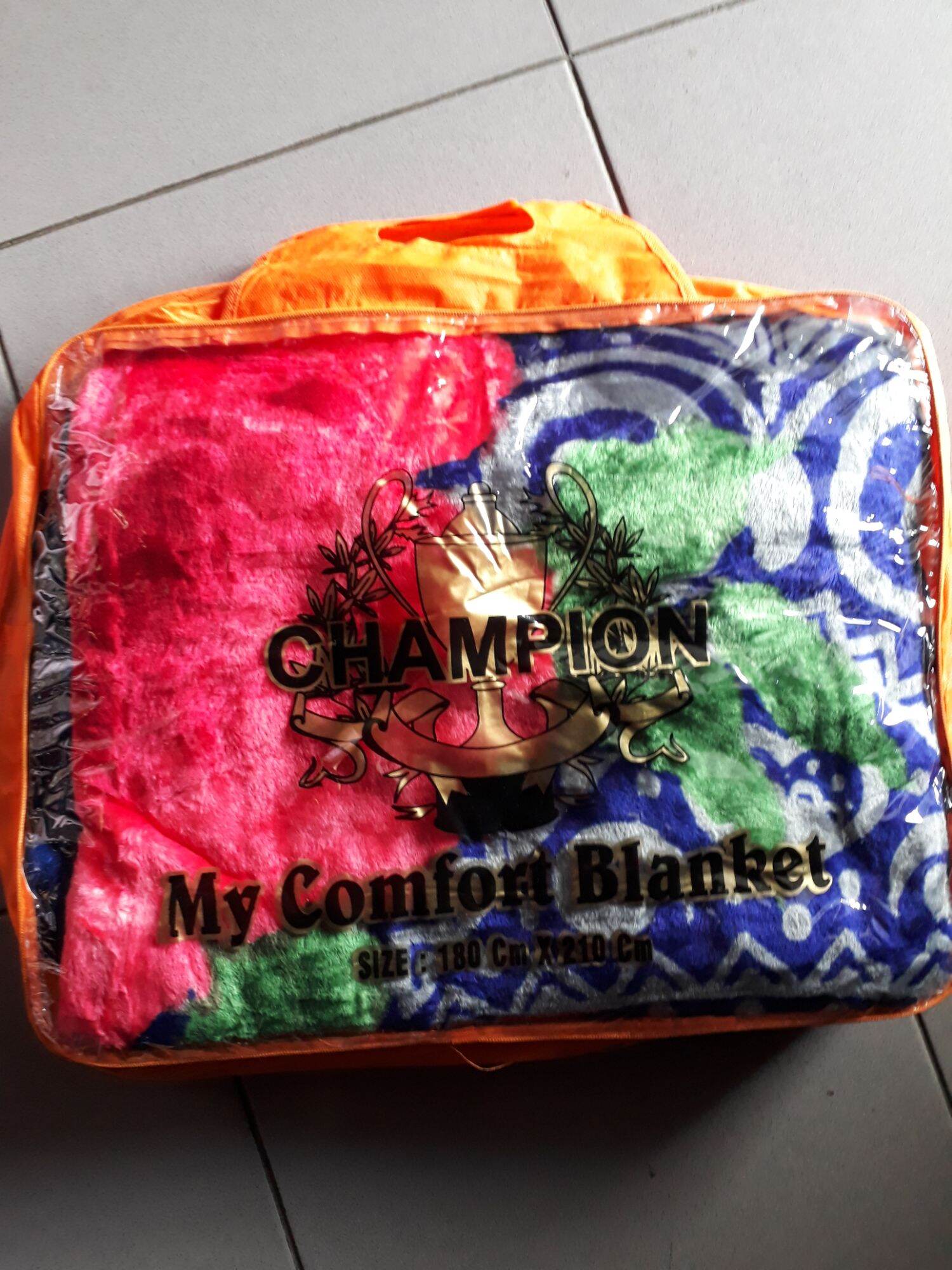 selimut champion ukuran 180x210cm