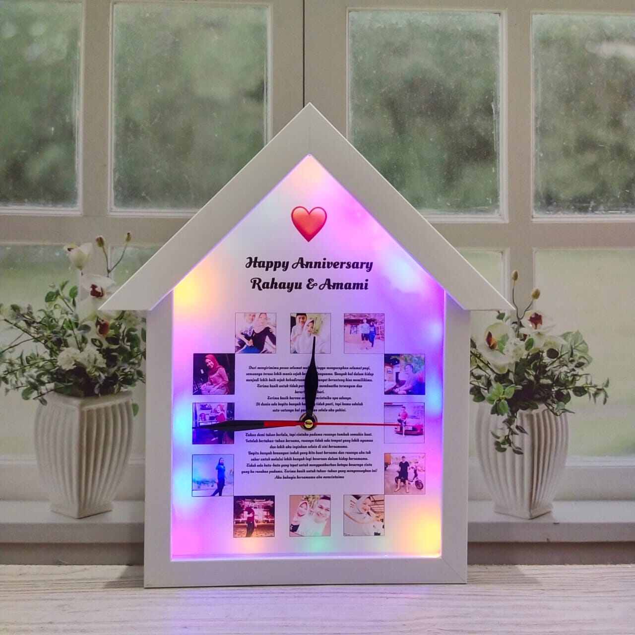 jam dinding lampu hias tumbler Lampu tidur foto bentuk rumah hadiah hadiah kado custom ultah ulang tah…