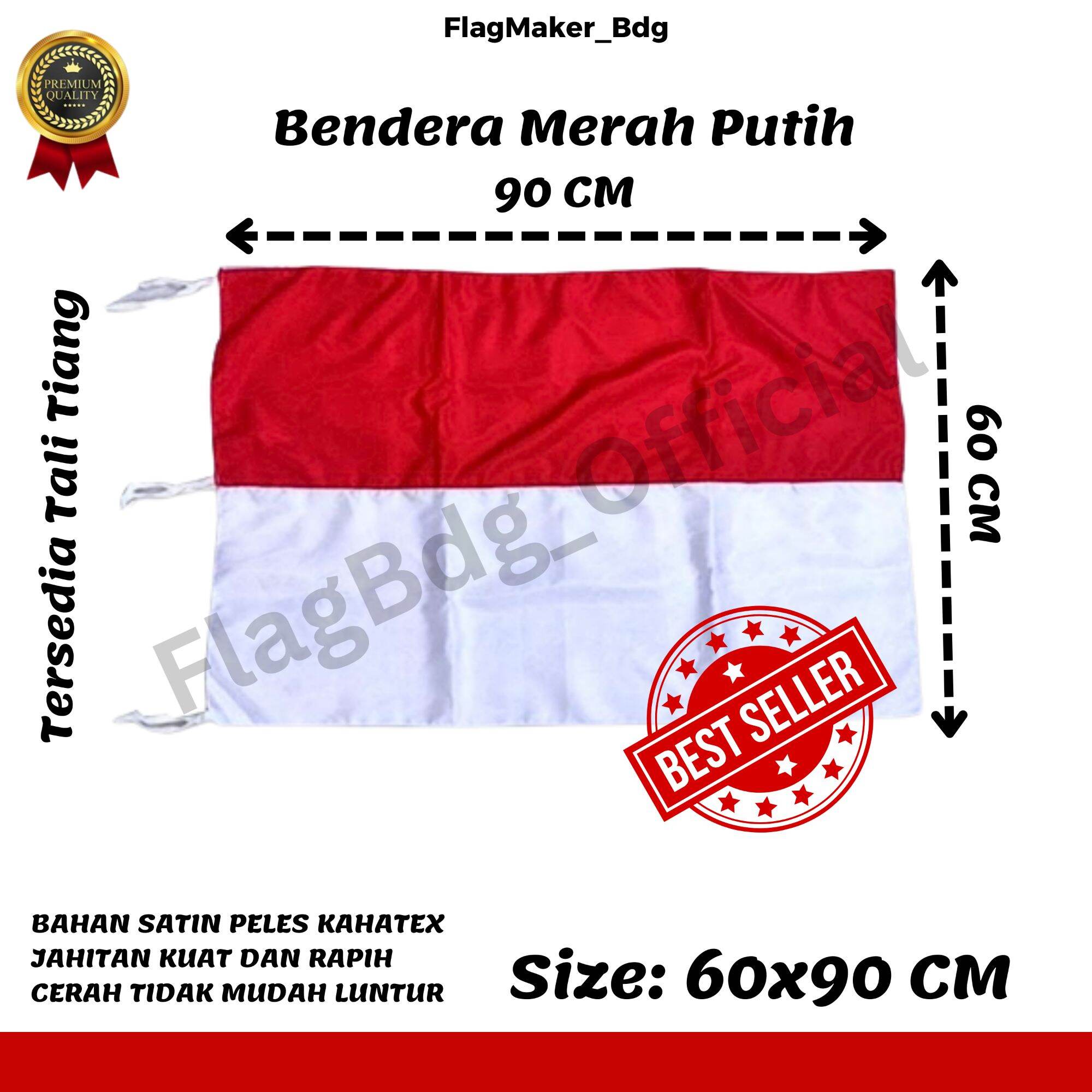 Bendera Merah Putih Bendera Indonesia 60x90cm Bahan Satin Peles ...