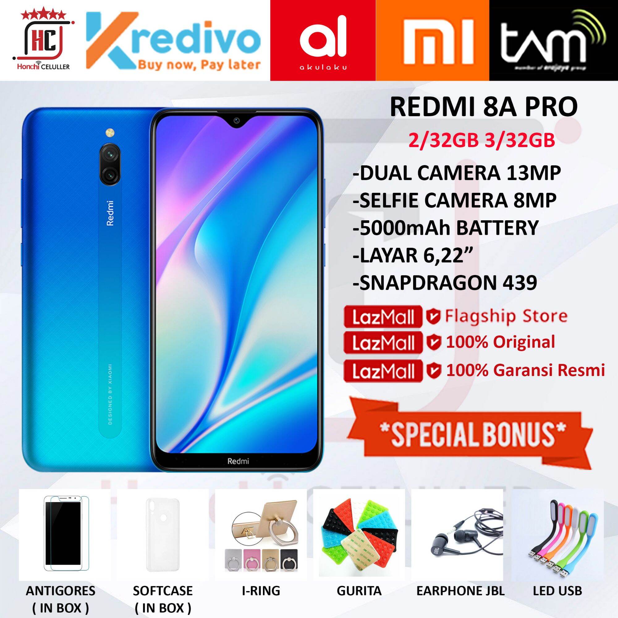 XIAOMI REDMI 8A PRO 2/32GB 3/32GB GARANSI RESMI TAM ORIGINAL BONUS Harga 1,299,000 rupiah*Gratis Ongkir