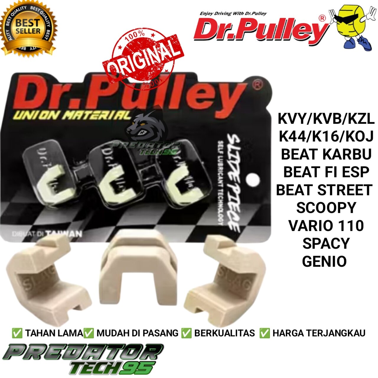 Slider Piece Slide Racing Dr Pulley Kvy Kvb Kzl K16 Koj K1A Beat Karbu Fi Esp Street Deluxe Spacy Scoopy Vario 110 Genio Harga 48,999 rupiah*Gratis Ongkir