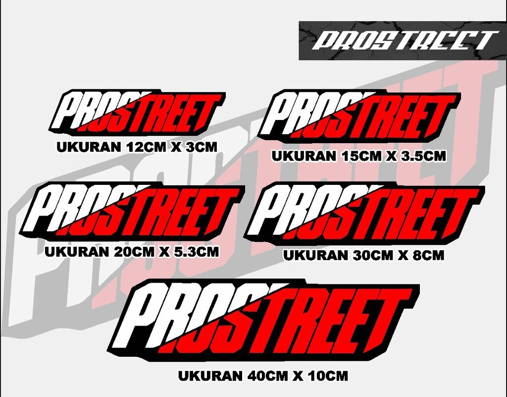 Cutting Sticker PROSTREET 3 Warna Untuk Motor Mobil Helm Harga 8,500 rupiah*Gratis Ongkir