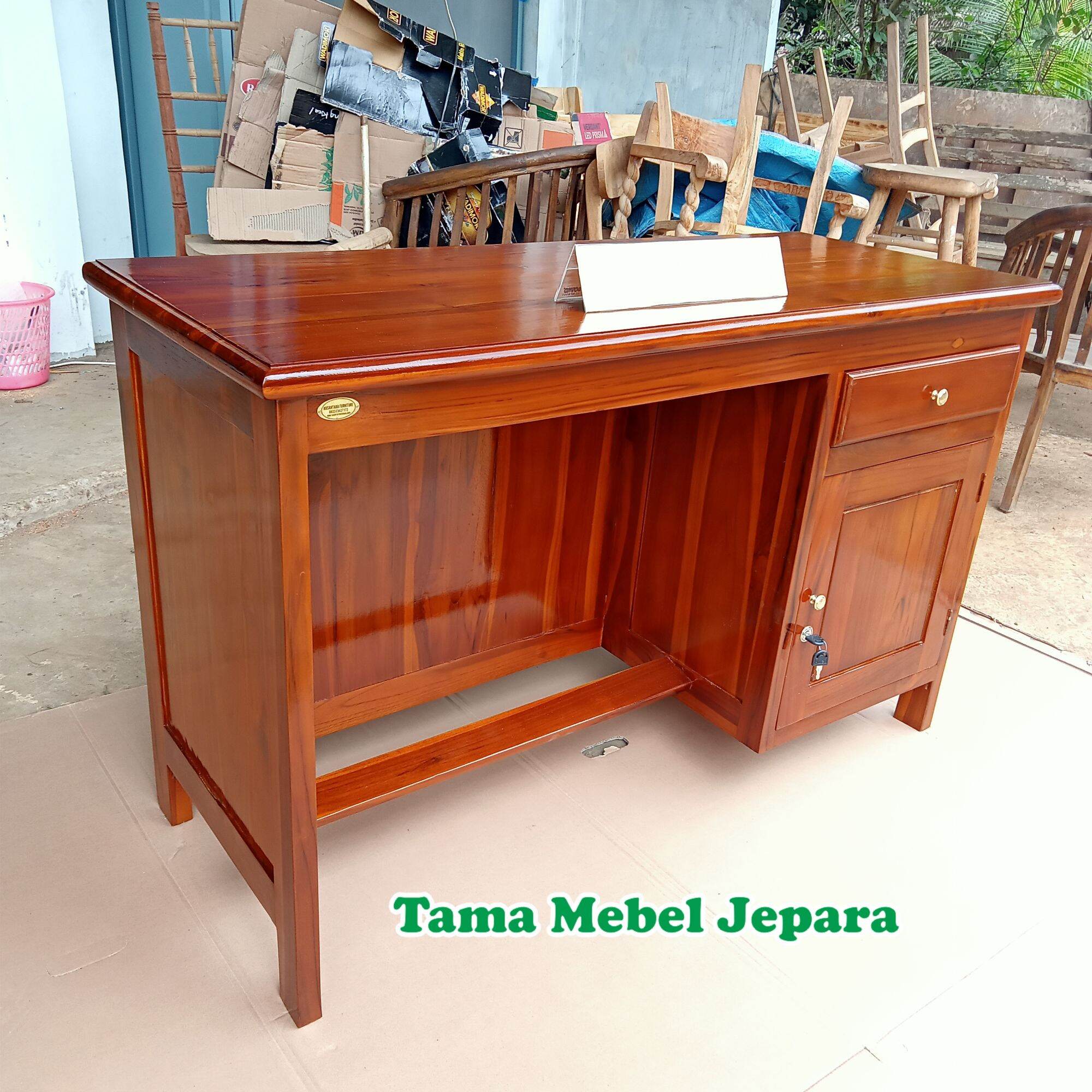 meja kantor minimalis kayu jati meja belajar meja kantor | lazada