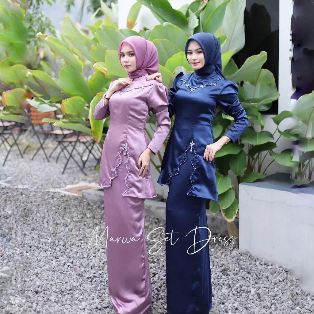 Baju kurung moden kain satin best sale