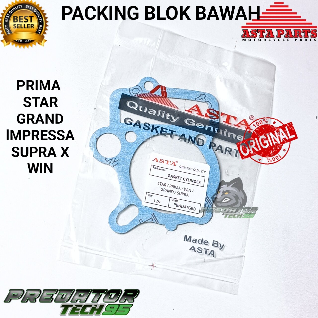 Asta Prima Star Grand Impresa Supra X Win Lower Boring Block Gasket Harga 3,750 rupiah*Gratis Ongkir