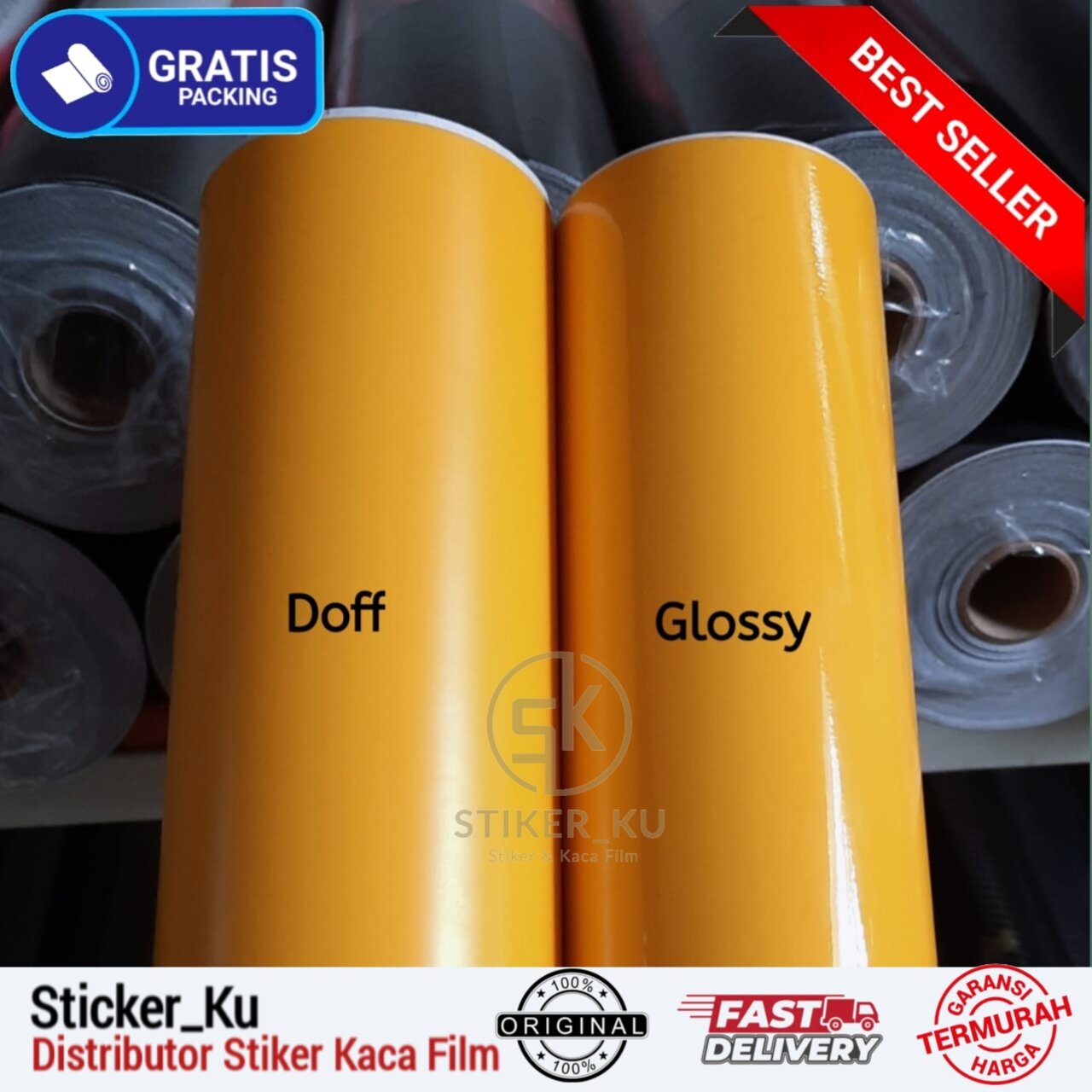 Sticker Scotlite Warna Kuning Lebar 45cm Harga 8,850 rupiah*Gratis Ongkir