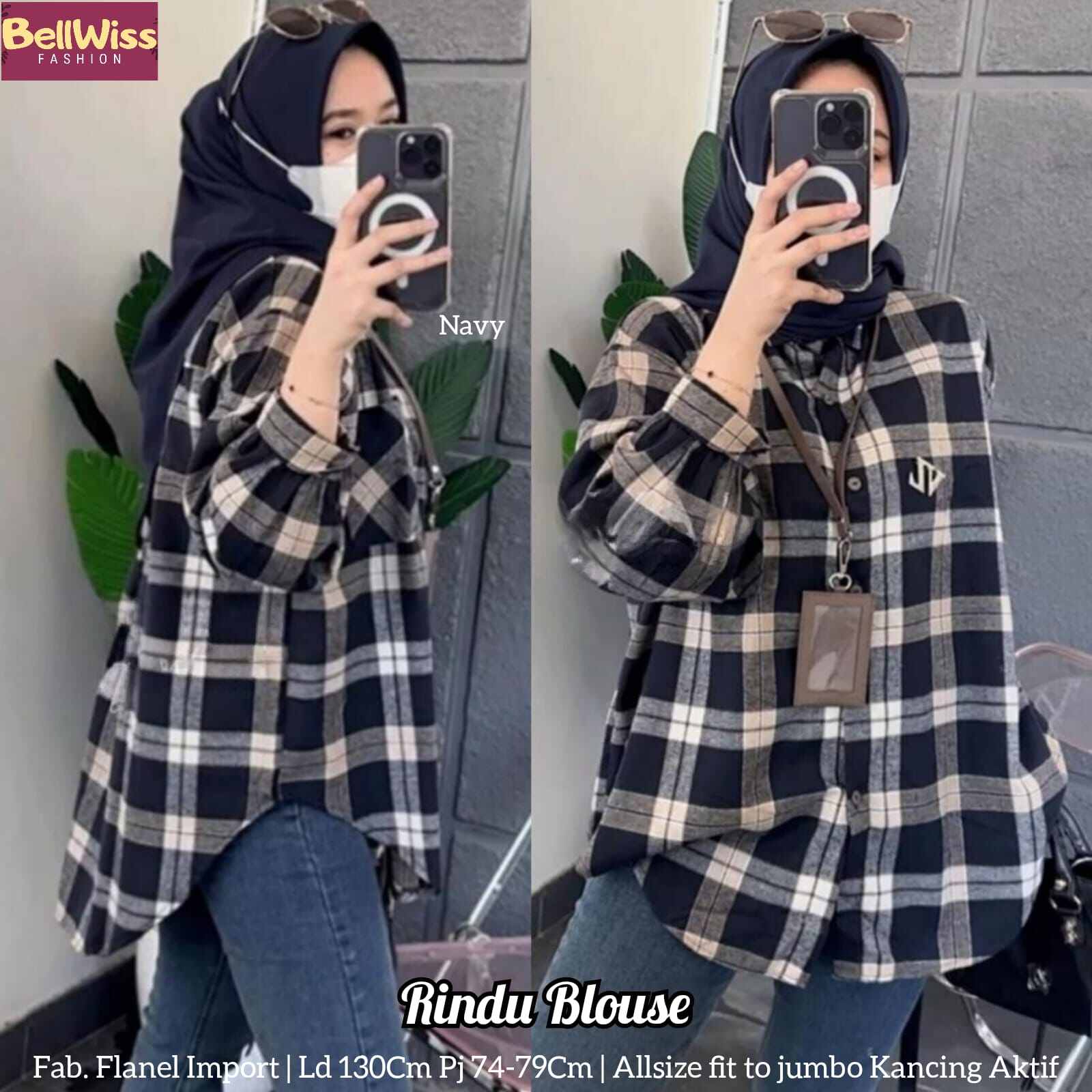 Blouse flanel best sale