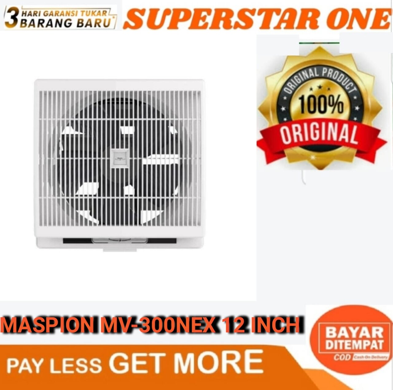 Maspion Exhaust Fan MV-300NEX / Maspion MV 300 NEX Dinding 12 inch ...