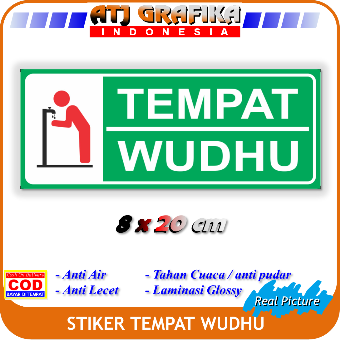 Stiker Tempat Wudhu Masjid Musholla Sticker Petunjuk Arah Sholat ...