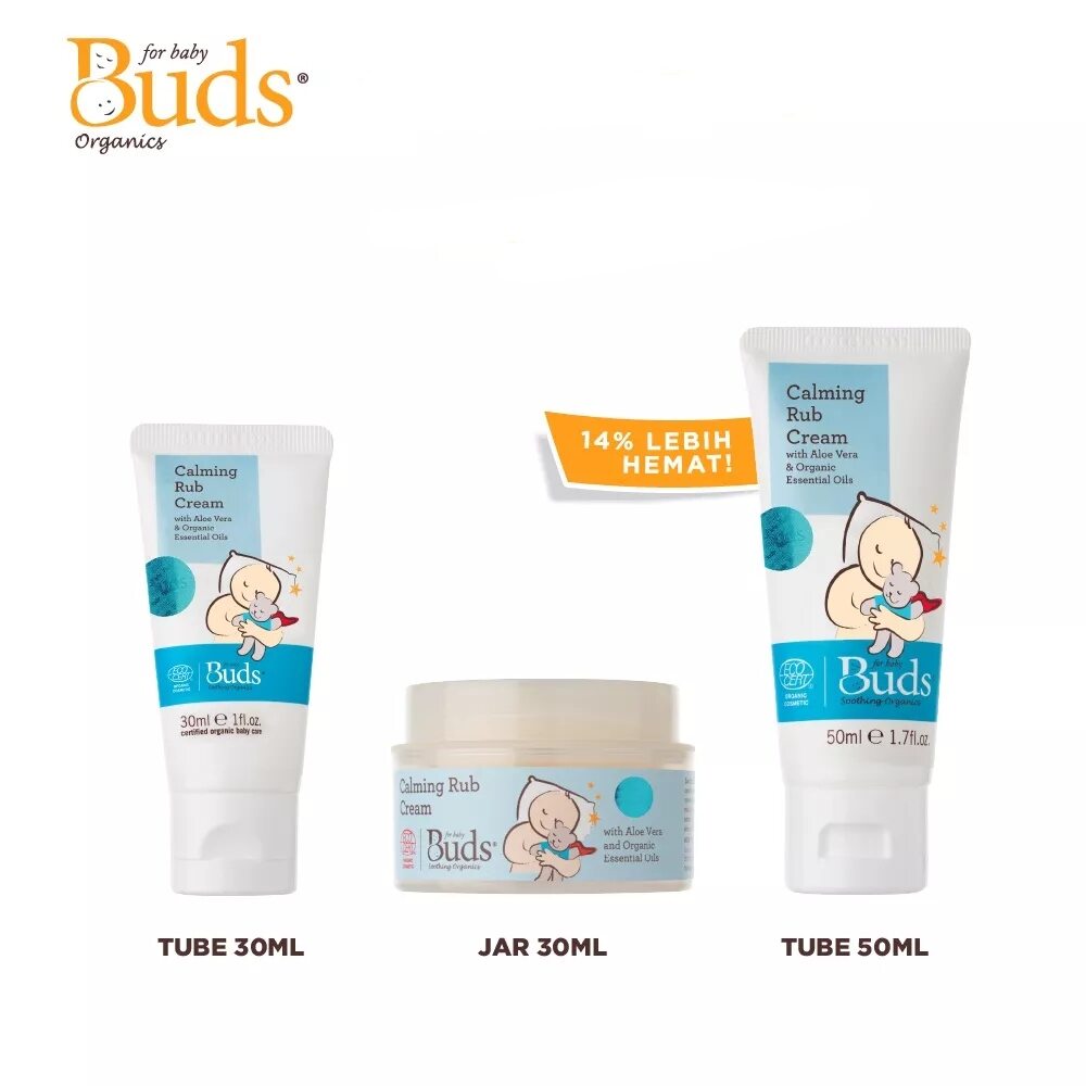 Buds Organics Calming Tummy Rub Cream 30ml 50ml - Krim Penghangat Tubuh dan Pereda Kolik Bayi Dan Anak