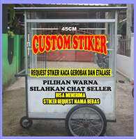 stiker cutting kaca gerobaketalase 2 warna custom nama bebas