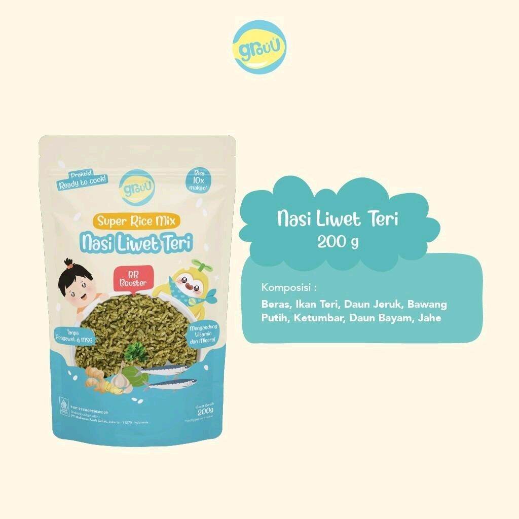Grouu super rice mix 30/200 gr - Mengandung Vitamin dan Mineral Tanpa Pengawet dan MSG - MPASI Instan