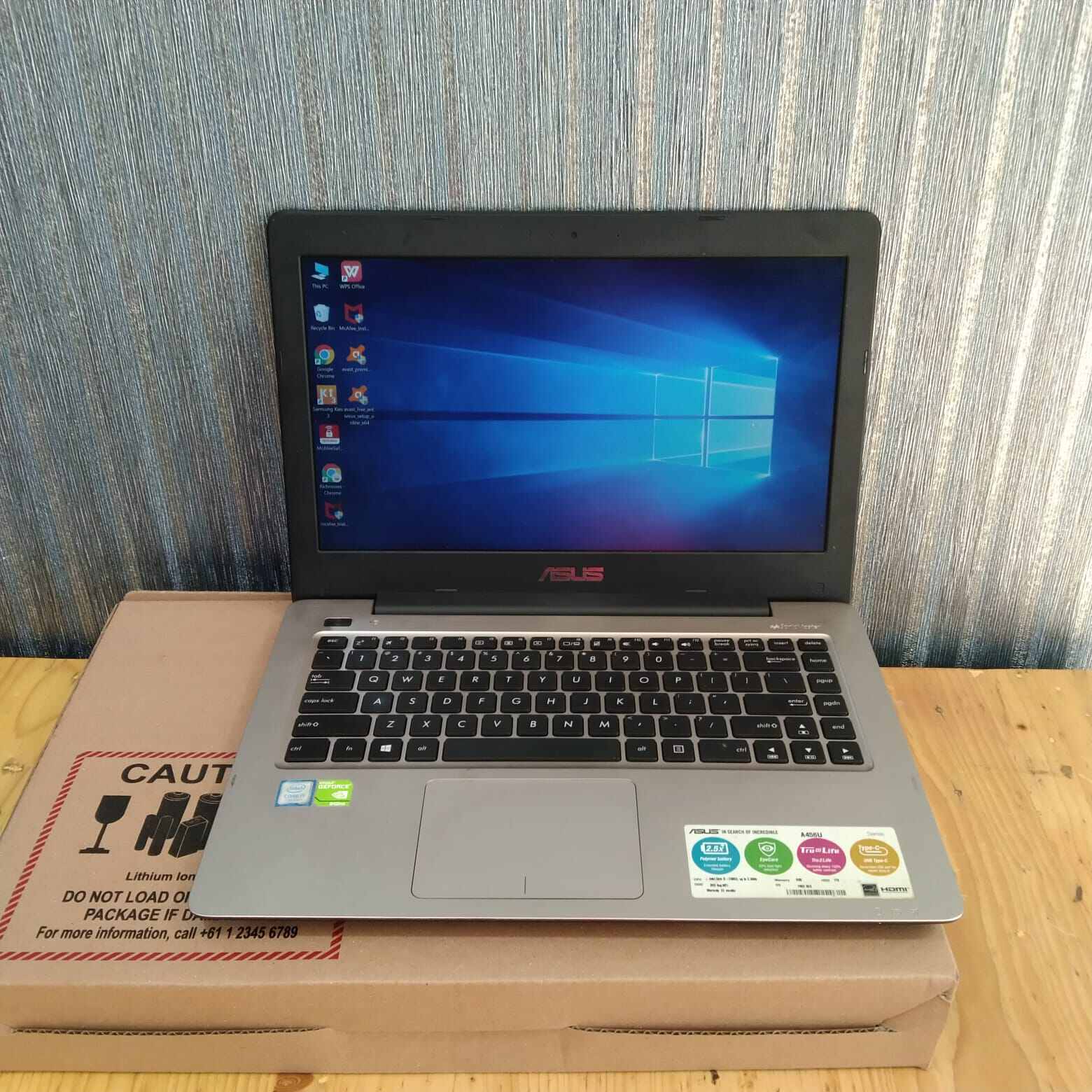 Laptop Asus A456UQK, Core i7-7500U, Ram 4gb, HDD 1tb, VGA Nvidia