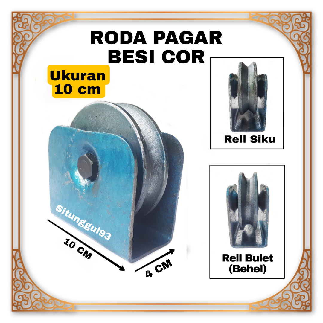 Roda pagar besi cor 10 cm roda gerbang besi bubut besi cor pintu rumah ...