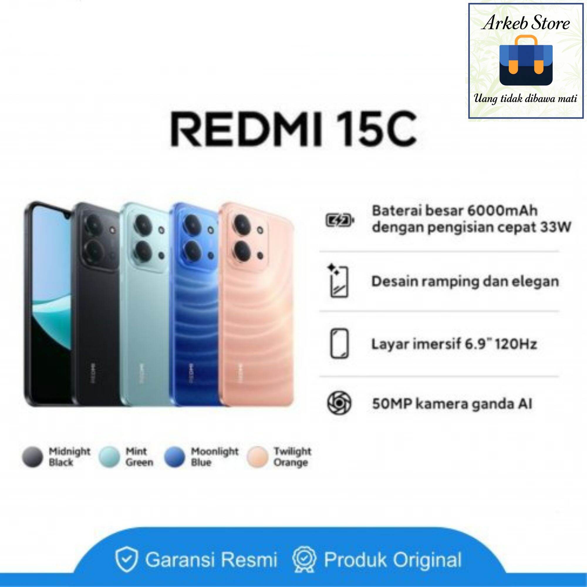 Xiaomi Redmi 15C Harga  1,639,000 Ringgit*Penghantaran Percuma