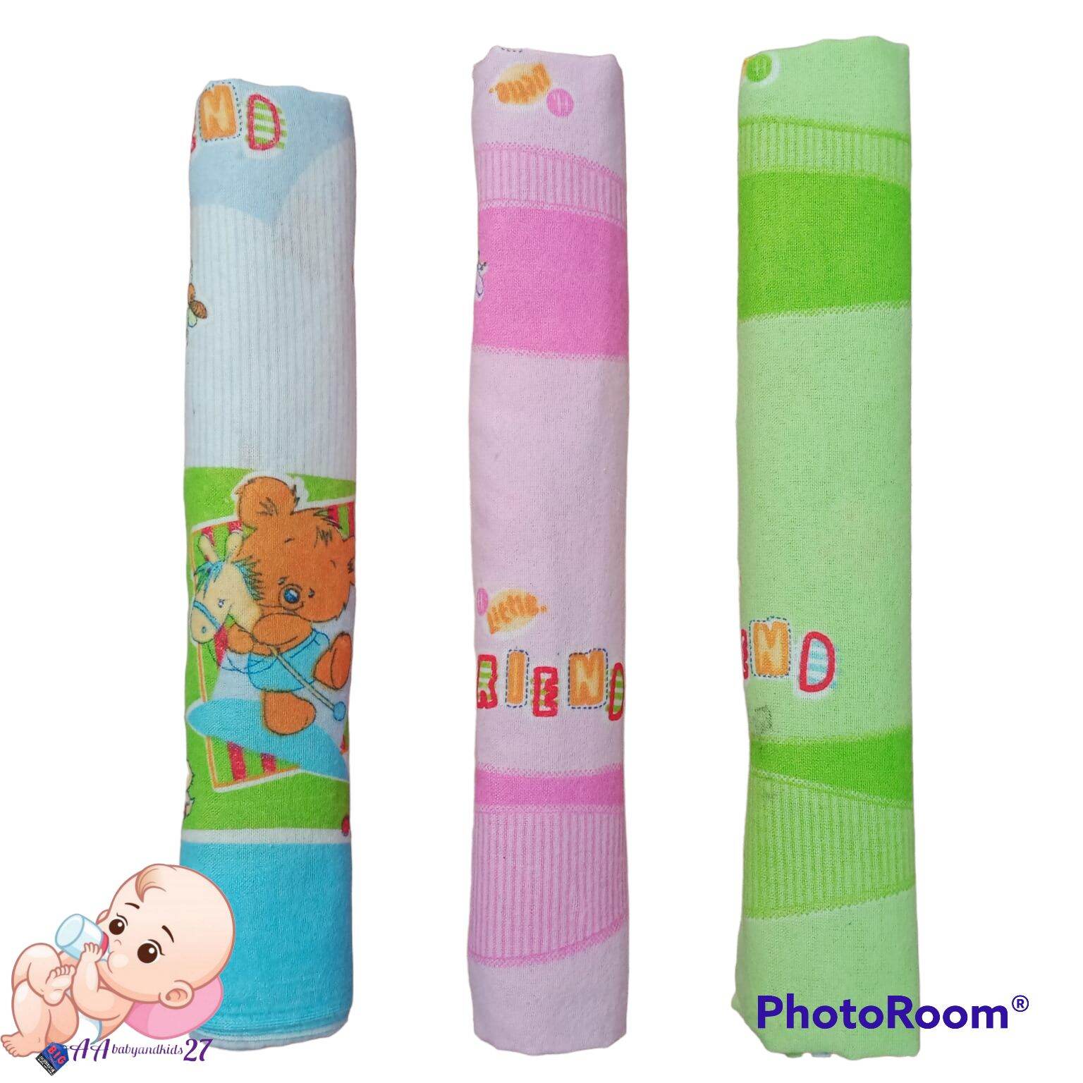 1Pak Isi 6PC Dan 3PC Bedong Bayi Bahan Flanel PE Kualitas Standard Ukuran 110x90CM