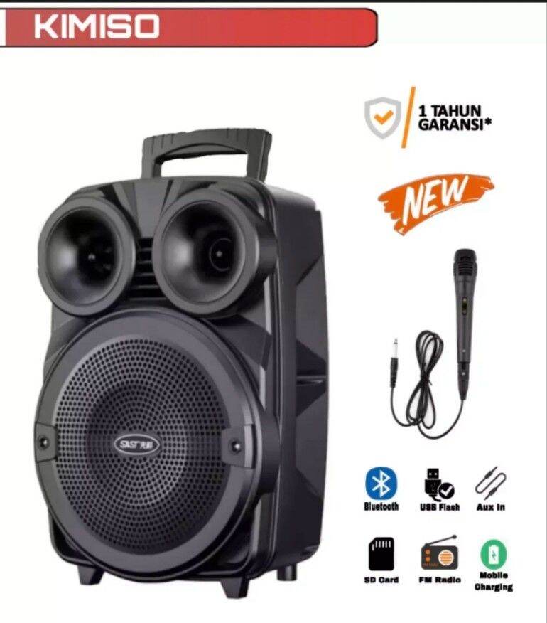 SPEAKER BESAR BLUETOOTH KIMOSO/BRAIN POWER 3183 LED PLUS MIC KAROKE