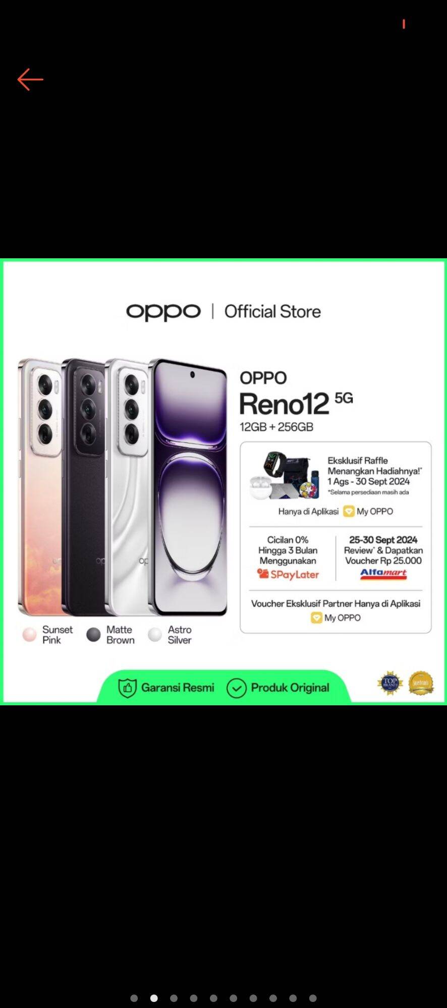 OPPO RENO12 5G 12GB/256GB (80w SUPERVOOC 5000mAh) Harga  7,100,000 Ringgit*Penghantaran Percuma