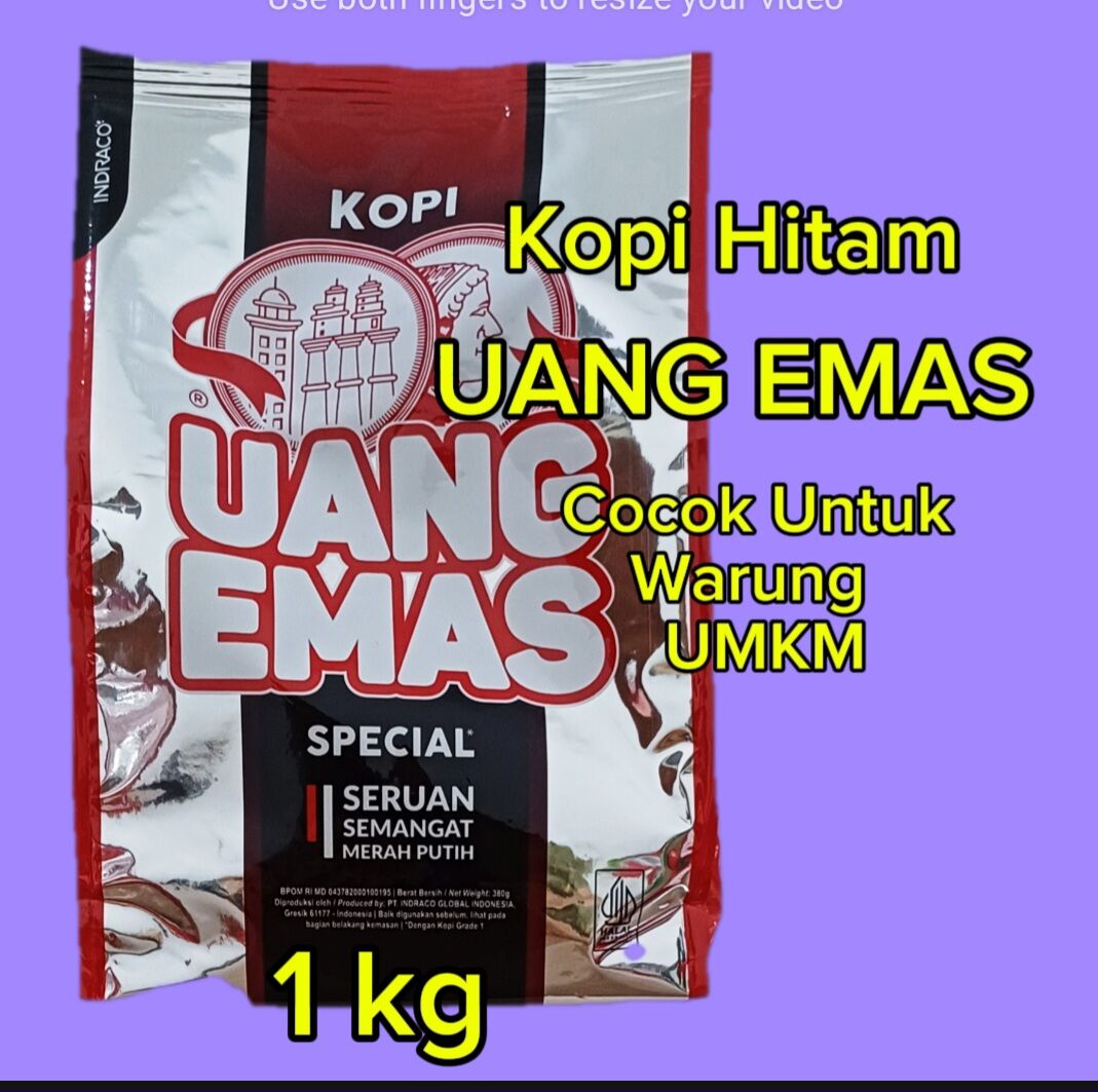Kopi Bubuk Hitam Uang Emas 1kg Harga Harum aromanya dan Kuat rasa Kopinya