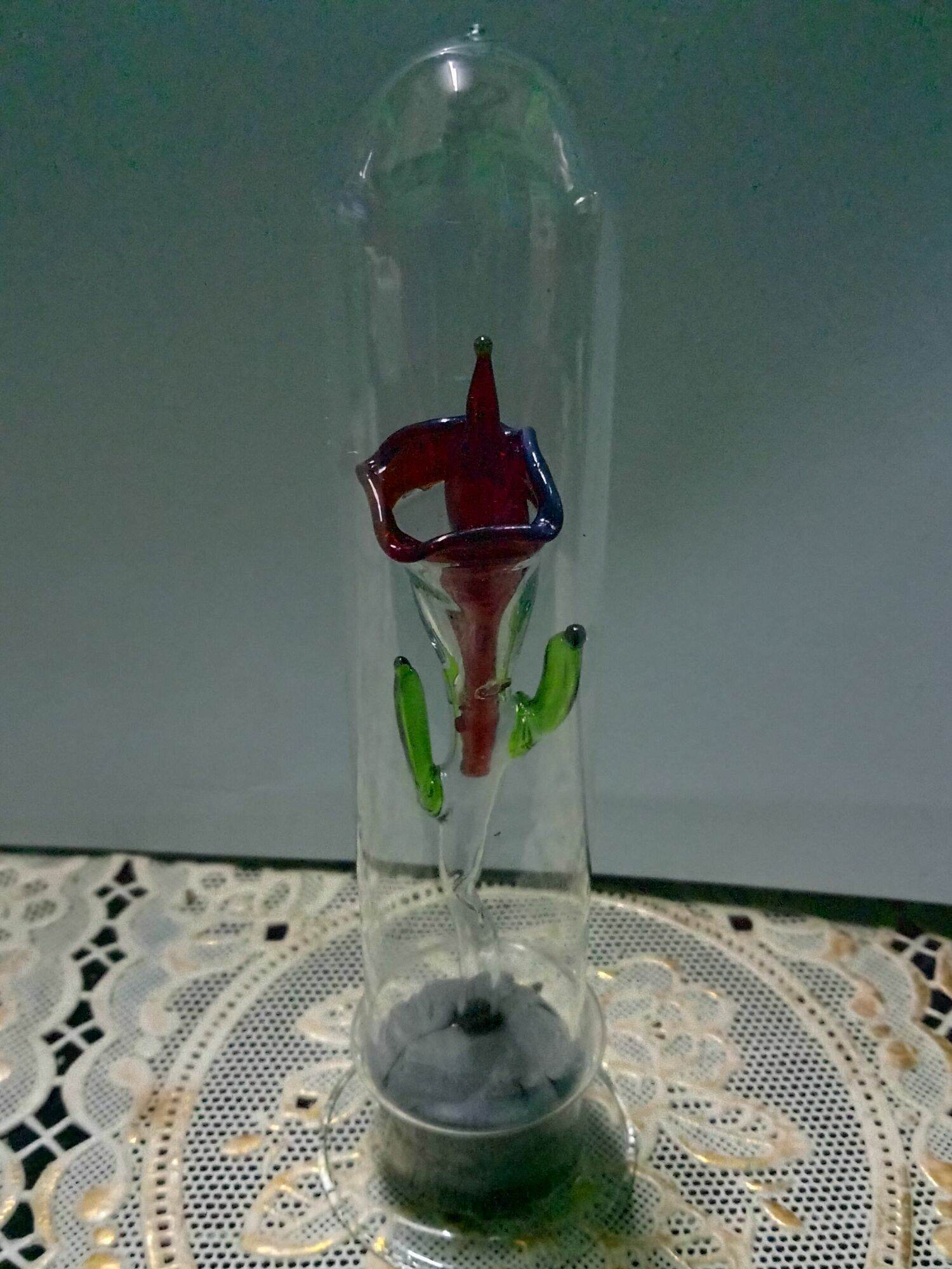 Hiasan dekorasi antik miniatur bunga tulip bahan kristal warna
