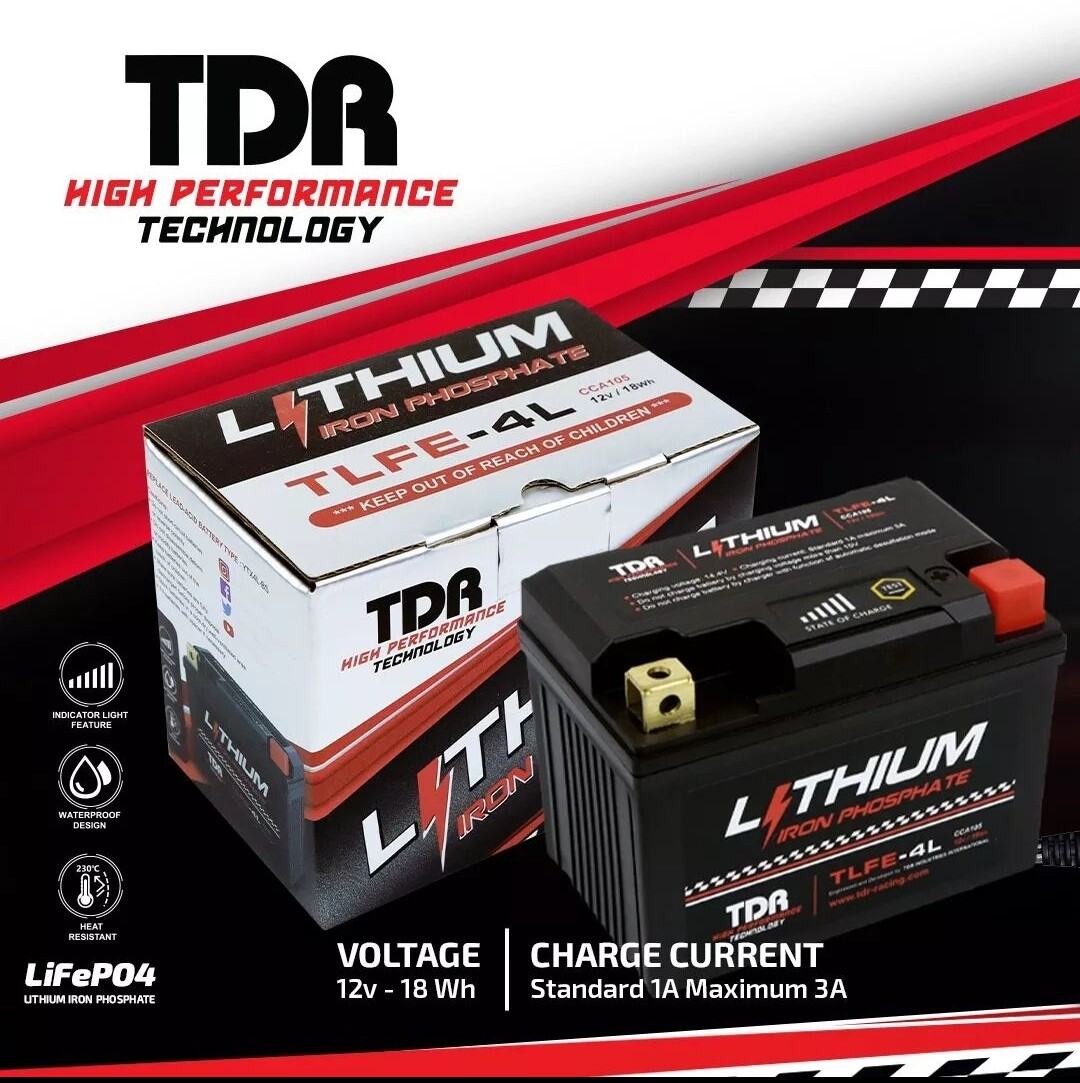 TDR LITHIUM AKI MOTOR IRON PHOSPHATE (LIFEPO4) BATTERY TLFE-4L 12V 1