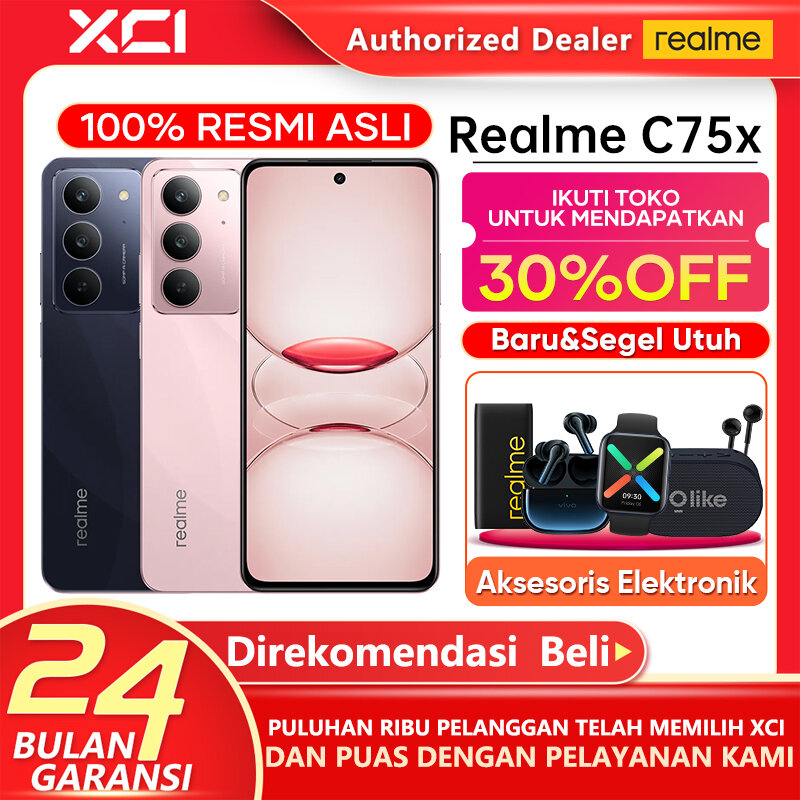Hp Realme C75x 8/128GB RAM 8GB+16GB Extended ROM 128GB Realme Terbaru 2025 Garansi Resmi Harga 2,199,000 rupiah*Gratis Ongkir