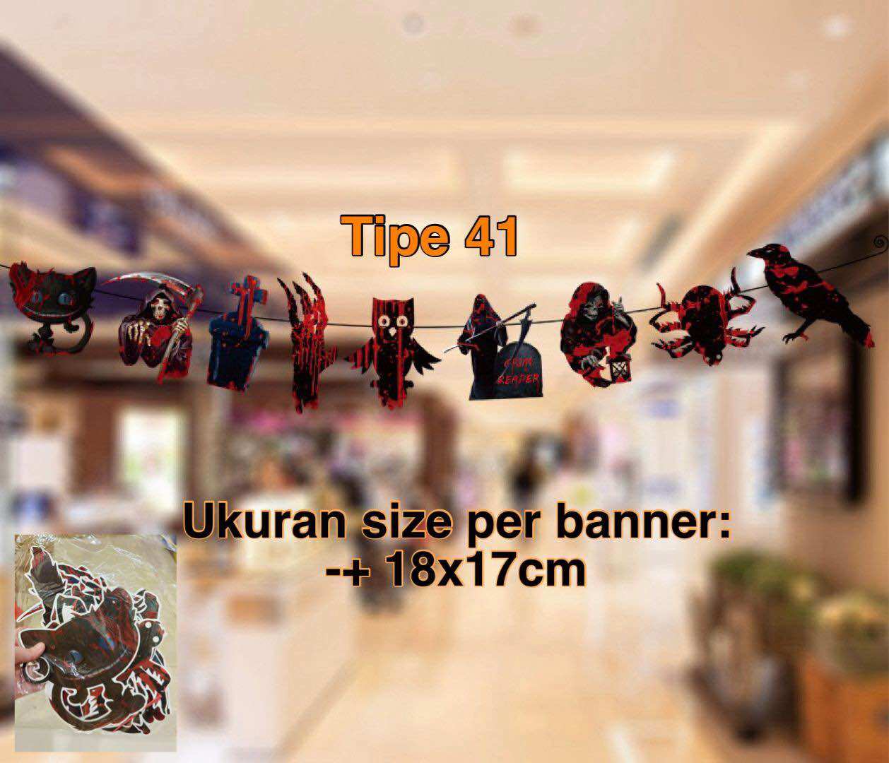 Banner gantung dekorasi Halloween