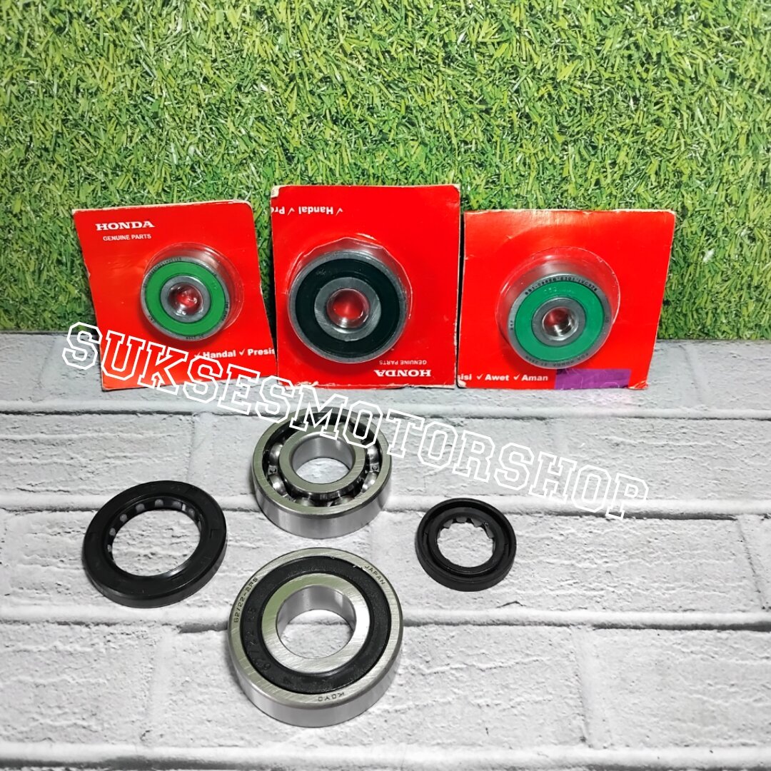 bearing laher rasio komplit + seal as roda belakang dan sil as puly ...