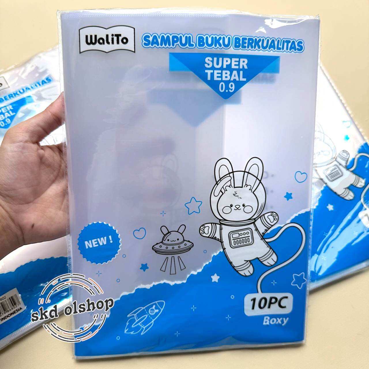 WALITO SAMPUL BUKU PLASTIK / SAMPUL BUKU BERKUALITAS TEBAL 09 MC ISI 10 PCS UKURAN BOXY BUKU CAMPUS PANJANG