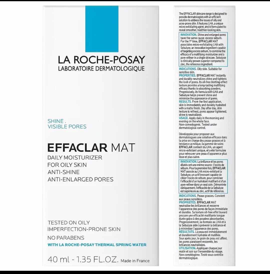 La Roche-Posay Effaclar Mat Daily Moisturizer for Oily Skin – Oil-Free Mattifying Formula