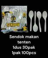Sendok Makan Putih Ten Ten isi 100 pcs / Sendok Plastik / Sendok Butek / Sendok Bubur